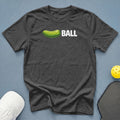 Charcoal t-shirt with a pickle graphic and the word "BALL".