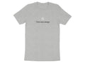 Grey t-shirt with a light grey circle and text "Third test design".