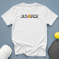 White t-shirt with "ALOHA" text and pickleball graphic.
