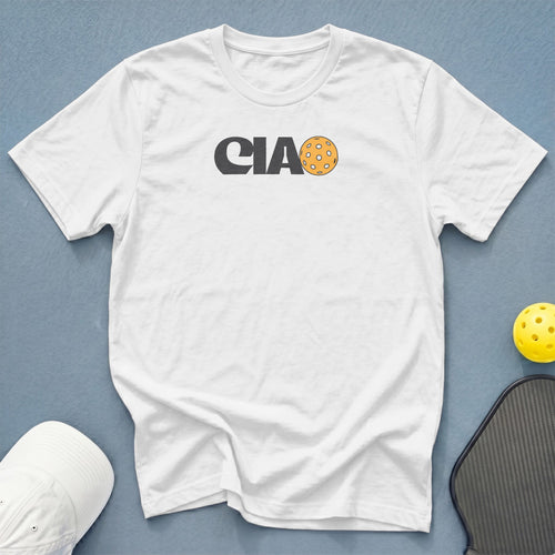 White t-shirt with "CIAO" and a pickleball graphic.