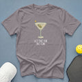Gray t-shirt with a martini glass and "LET THE FUN BE GIN" text.